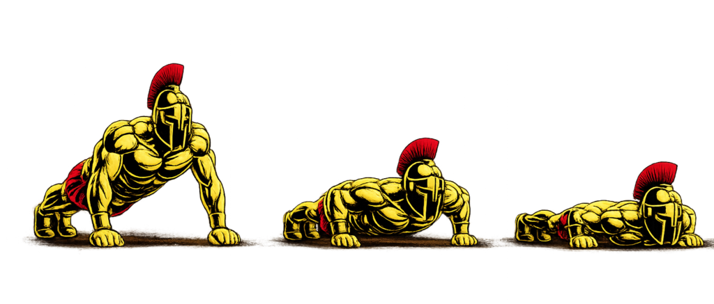 Warrior showing How to do a Push-Up progressively