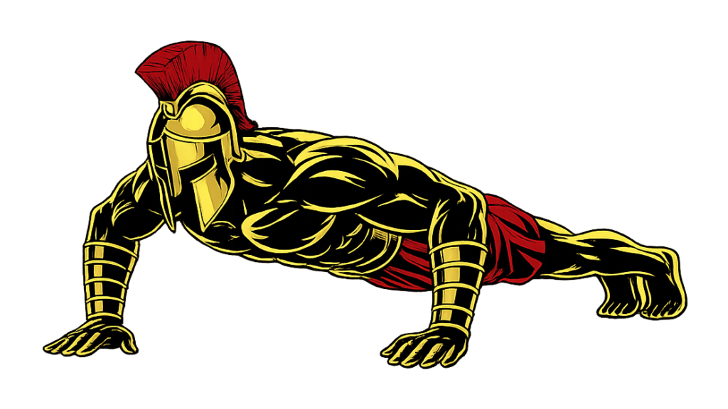 Warrior Showcasing How to do a Push-Up properly