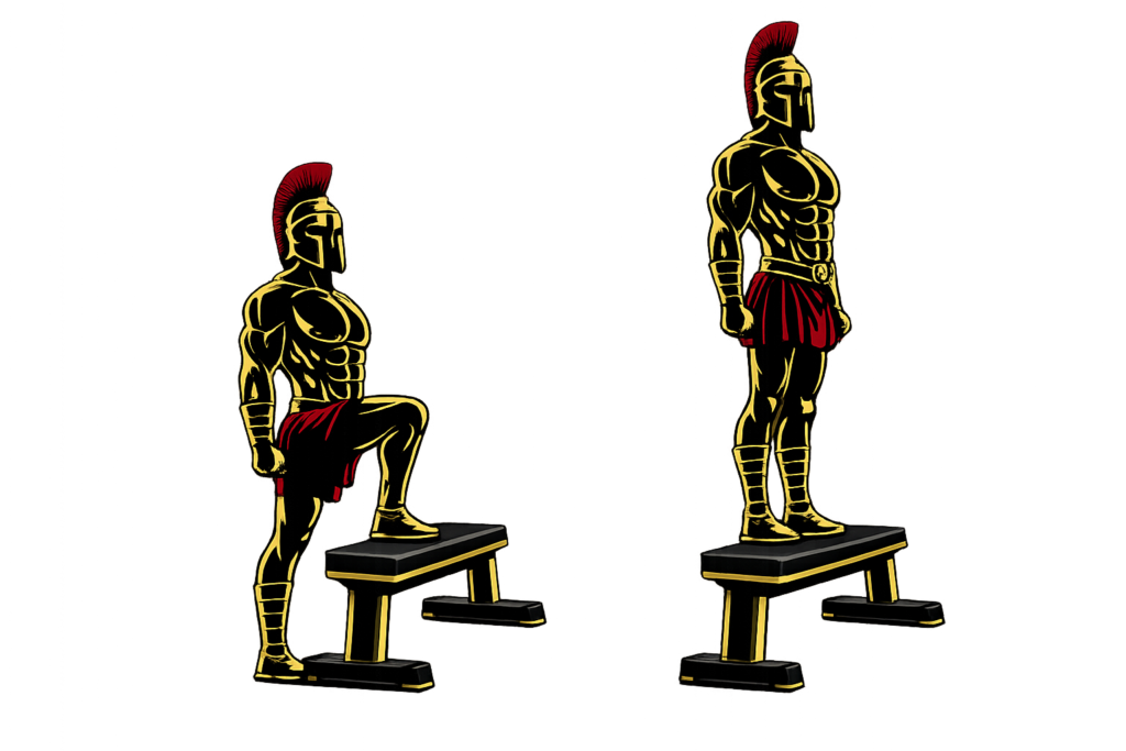 Warrior showcasing How to do Step-Ups with proper form