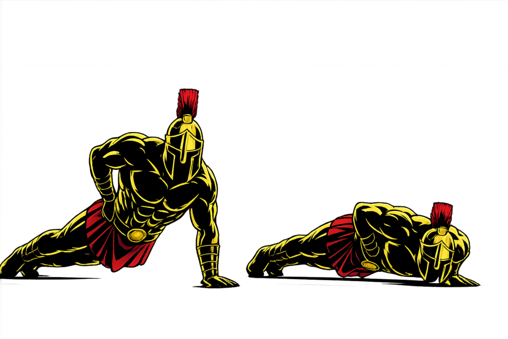 Warrior showcasing How to do One-Arm Push-Ups with proper form