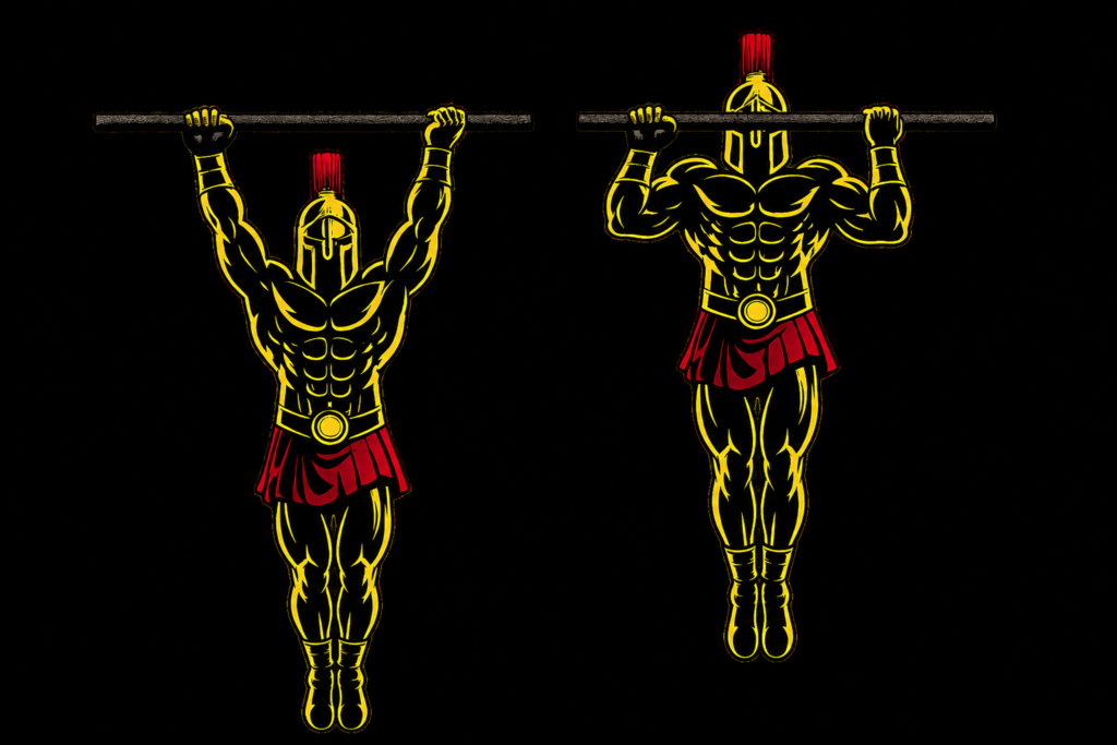 Warrior showcasing How to do Mixed Grip Pull-Ups with proper form