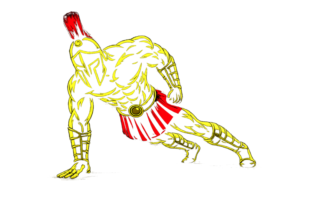 Warrior showcasing How to do a One-Arm Plank with proper form