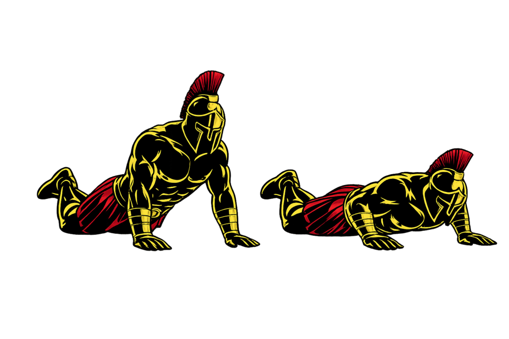 Warrior showcasing How to do Knee Push-Ups with proper form